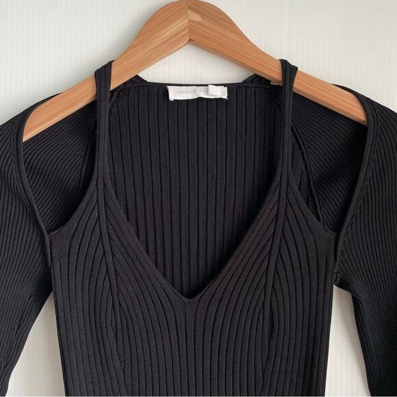Jonathan Simkhai Esperanza compact cutout shawl dress ribbed stretch fit size XS - Picture 5 of 13